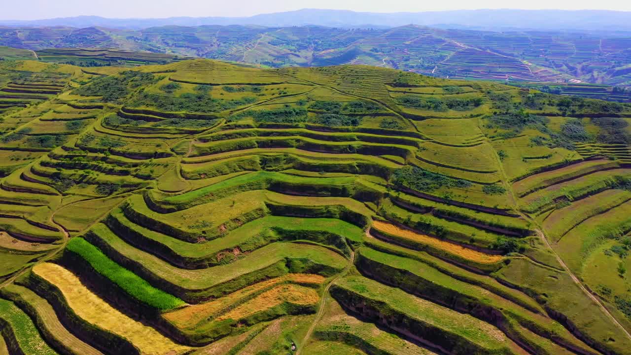 dron sobre terrazas en la provincia de hebei de china