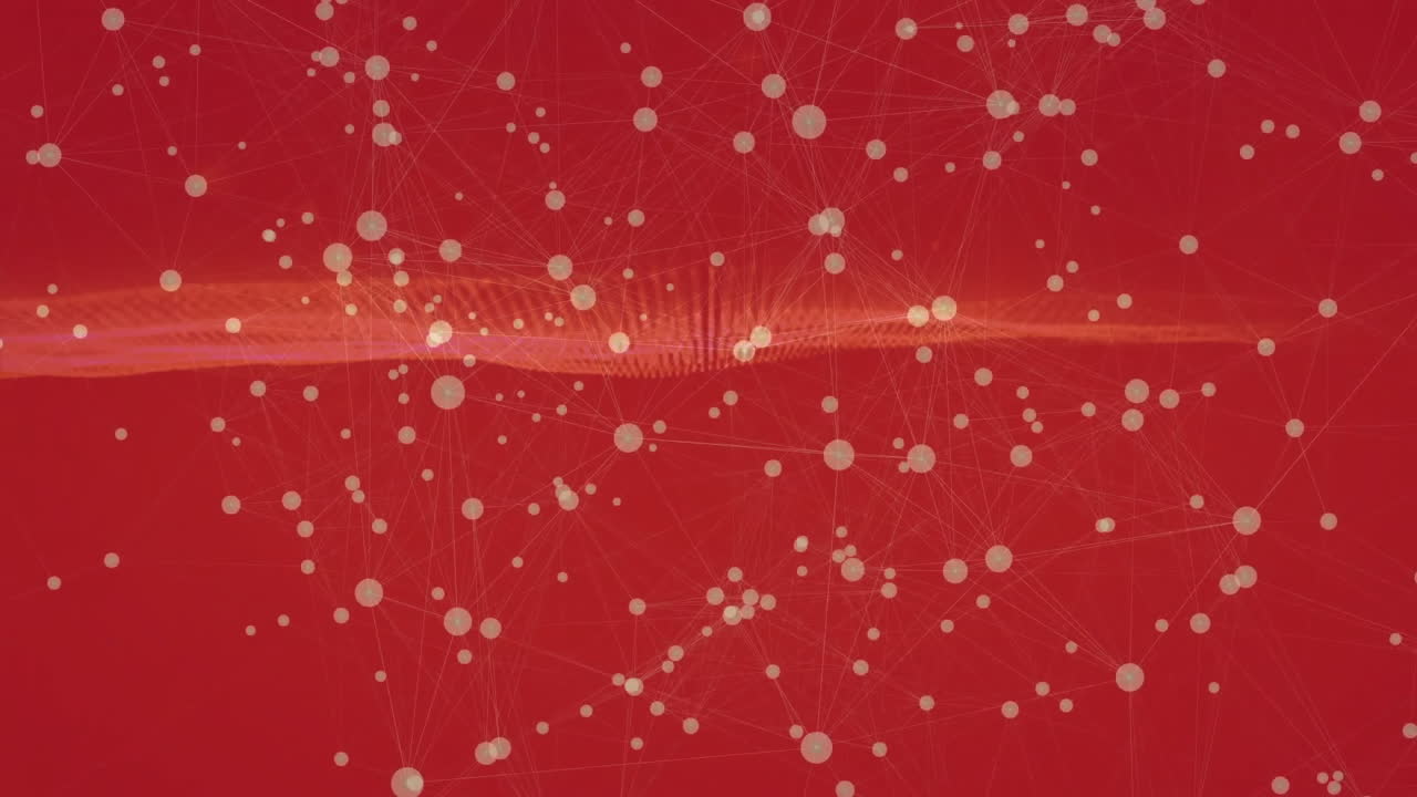 은 배경 위의 연결 네트워크 및 데이터 처리 애니메이션