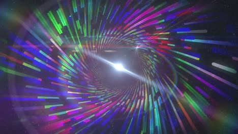 animación de equipos de iluminación iluminados multicolores que se mueven en grupo