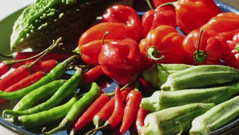 Mexican pepper, mix of the freshest and hottest chili peppers. Hot peppers on the kitchen.
