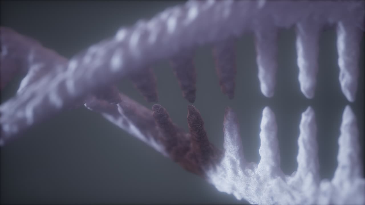 partículas brillantes adn renderizado en 3d