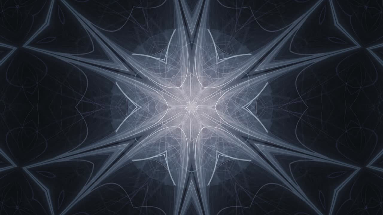 ondas de energía pulsantes de una encantadora estrella fractal cósmica que fluye sin fin y en bucle en el multiverso