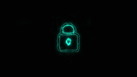 icono de bloqueo con efecto plexo. líneas conectadas con puntos. líneas plexo
