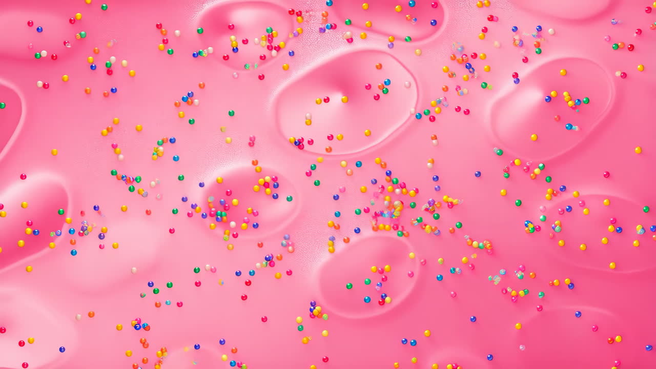 Colorful Sprinkles on a Pink Surface