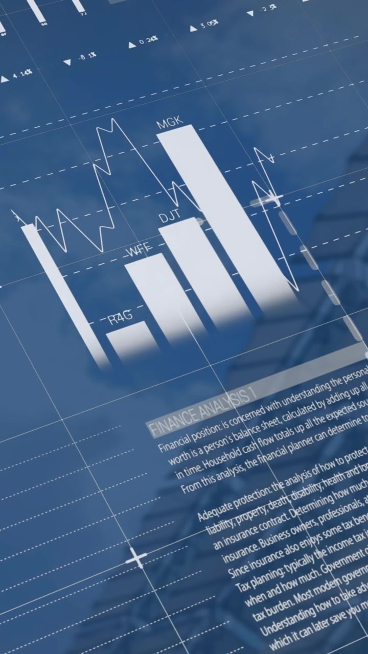 Animation af behandling af finansielle data over bybillede