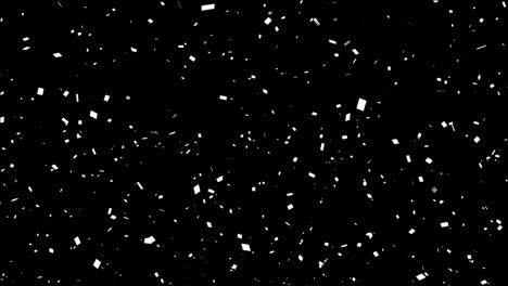 Animation-of-white-confetti-falling-on-black-background