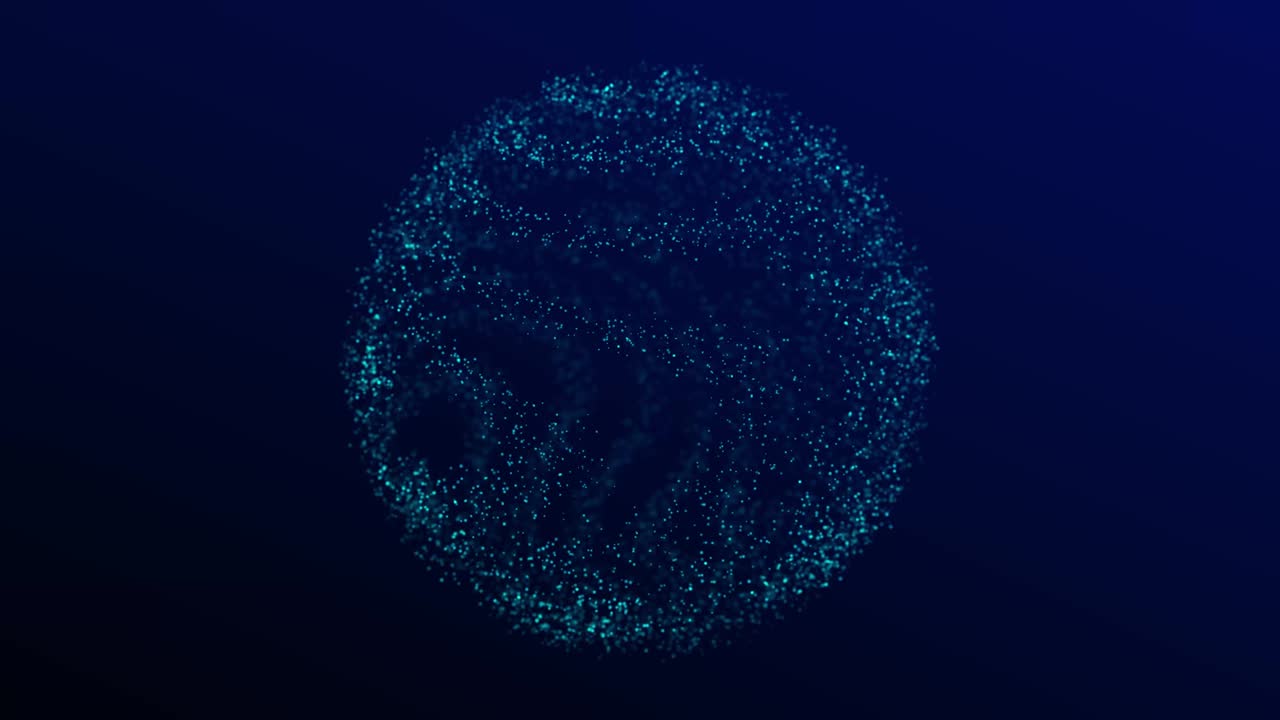 Seamless dynamic sphere with swirl lines. Spherical waveform. HUD element. Network connection structure. 3D rendering.