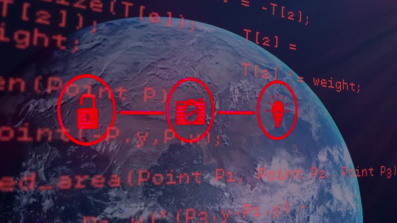 анимация компьютерной обработки данных по всему миру