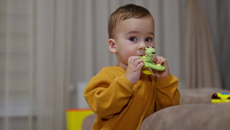 baby playing with a toy