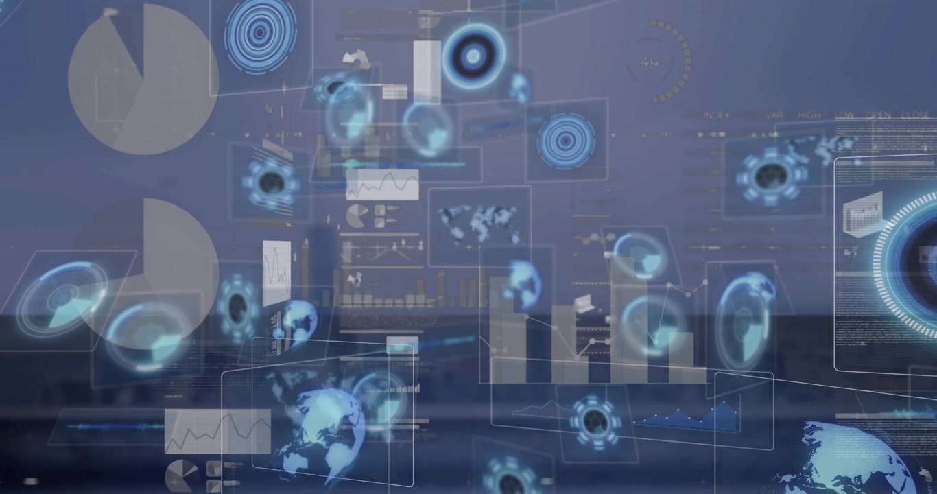 Animation of data processing over globes