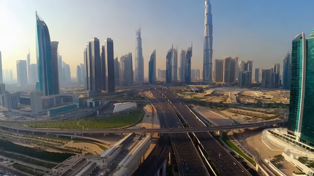 Đường chân trời Dubai lúc bình minh