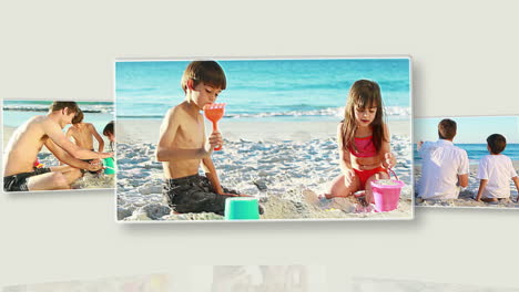 familia en la playa