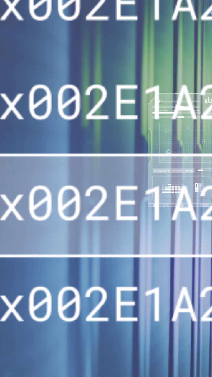animación del procesamiento de datos en la sala de servidores