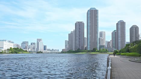 sumidagawa-river tokyo, pleasure boat, tsukuda bay area