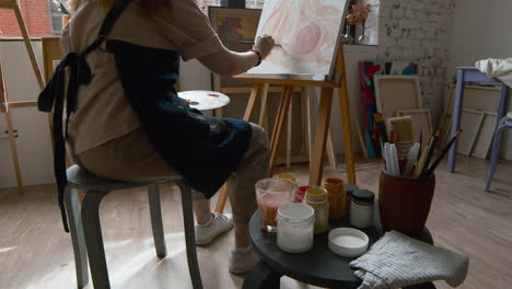 artist painting on a canvas