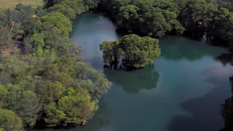 aerial: lago de camecuaro, tangancicuaro, mexico