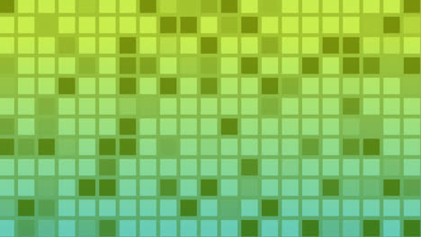 looping animation of green and yellow colored tiles change color and pattern