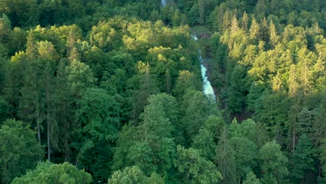 drone flight over a stunning alpine mountain water fall-2