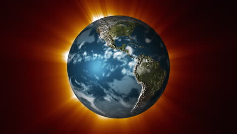 el globo en llamas girando