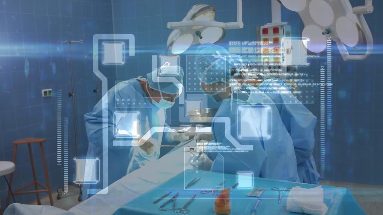 수술실의 외과의사들에 대한 데이터 처리 및 연결 네트워크의 활성화