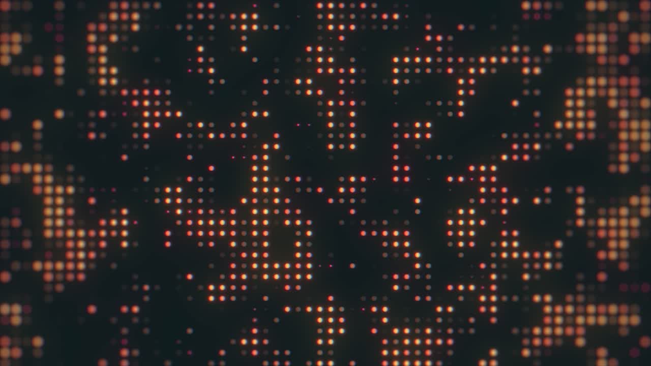 Abstract Background of Glowing Digital Pixels and Dots