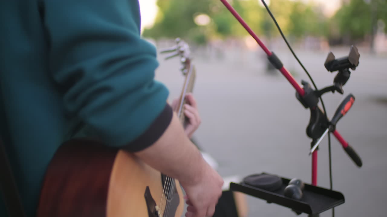 Street Musician Performing Outside