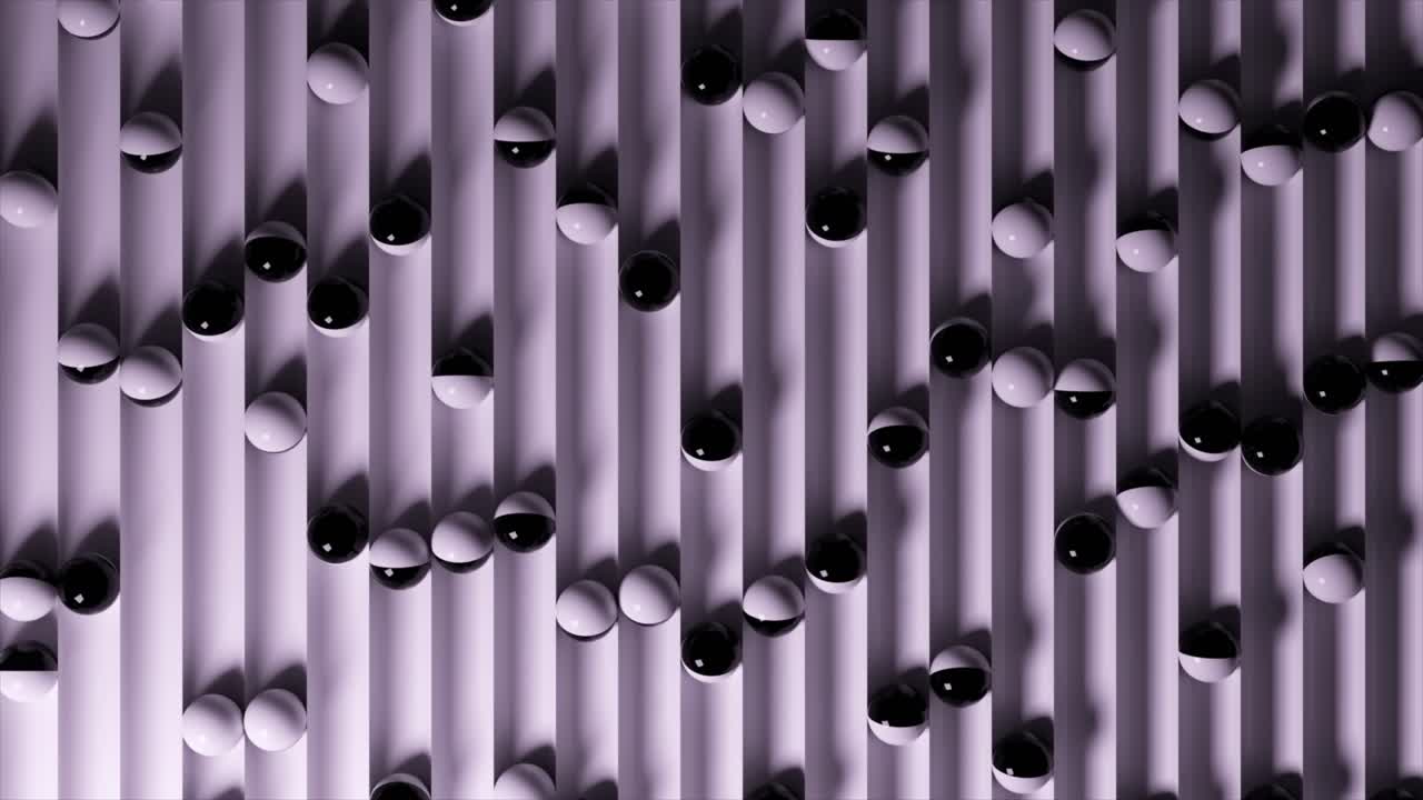 Abstract Geometric Pattern with Black and White Balls