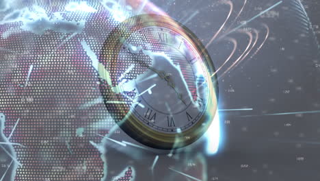 animación de la red de conexiones durante el reloj