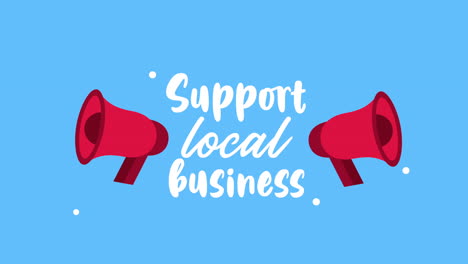 support local business lettering with megaphones