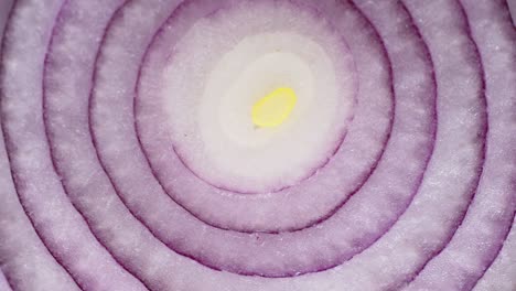 slice the red onion slowly rotates.