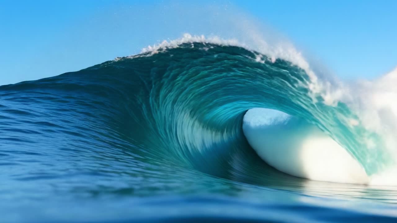 Captivating Ocean Waves: A Stunning Journey Through the Beauty and Power of Nature with Surreal Blue Tones and the Invigorating Essence of the Sea