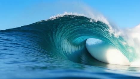 captivating ocean waves: a stunning journey through the beauty and power of nature with surreal blue tones and the invigorating essence of the sea