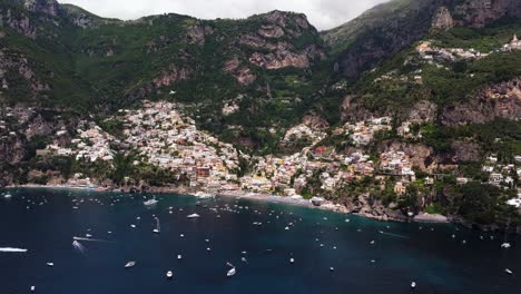 drone reveals iconic amalfi coast of italy on beautiful summer day