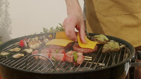 delicious bbq dinner on a summer day