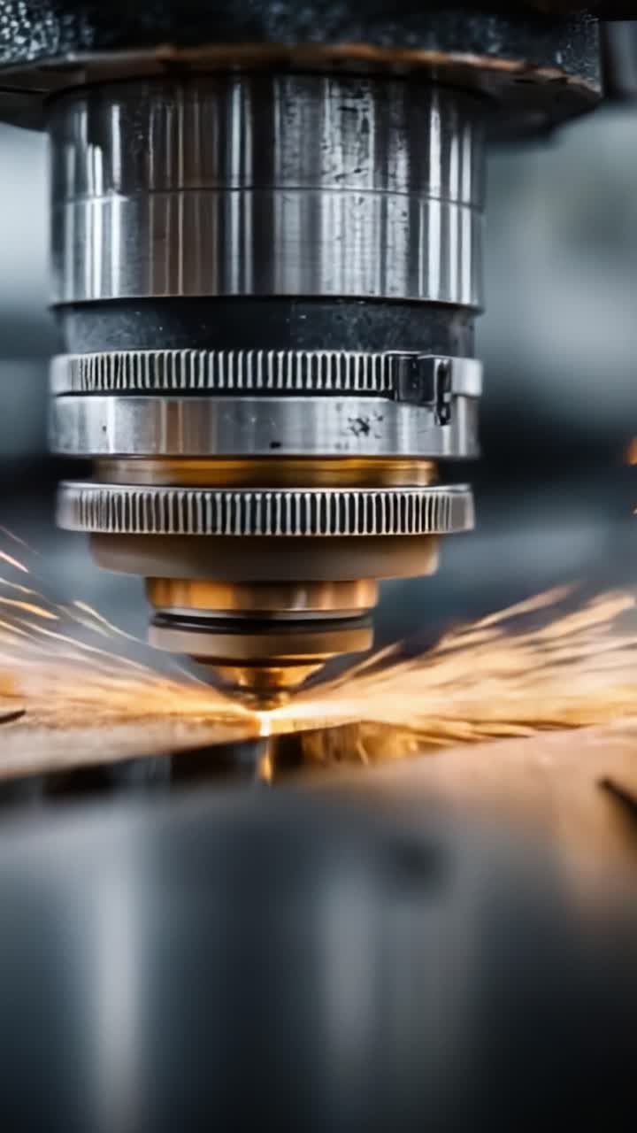 Dynamic Laser Cutting Process in Action: Capturing the Precision and Sparks Created by Advanced Machinery in Metal Fabrication