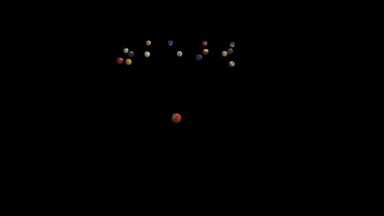 알파 채널과 함께 빌리어드 게임의 시작