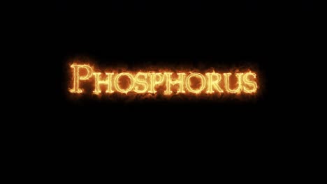 phosphorus, chemical element, written with fire. loop