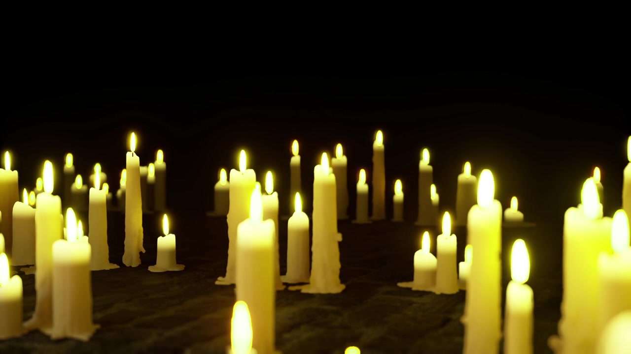 Ambiente accogliente illuminato da fiamme delicate e ombre sottili.