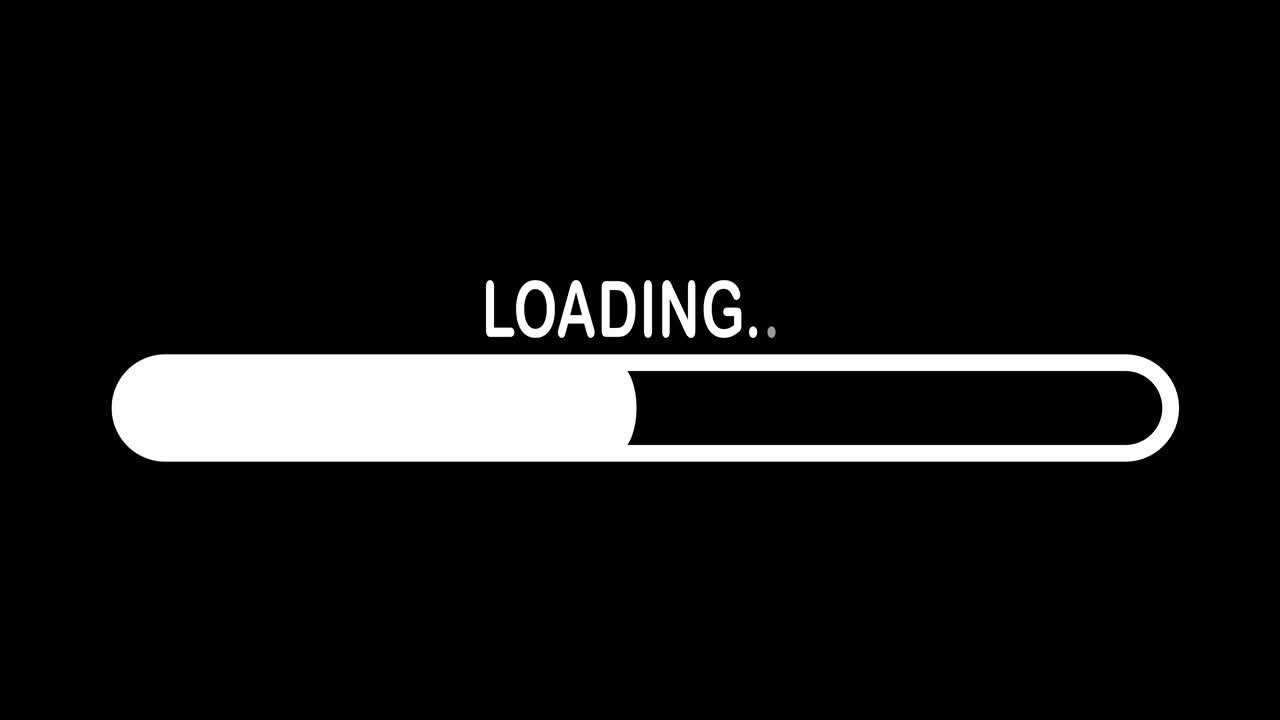 Loading Progress Bar Animation on Black Background