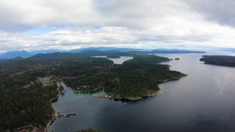 whaletown ferry terminal aerial view cortes island british columbia canada