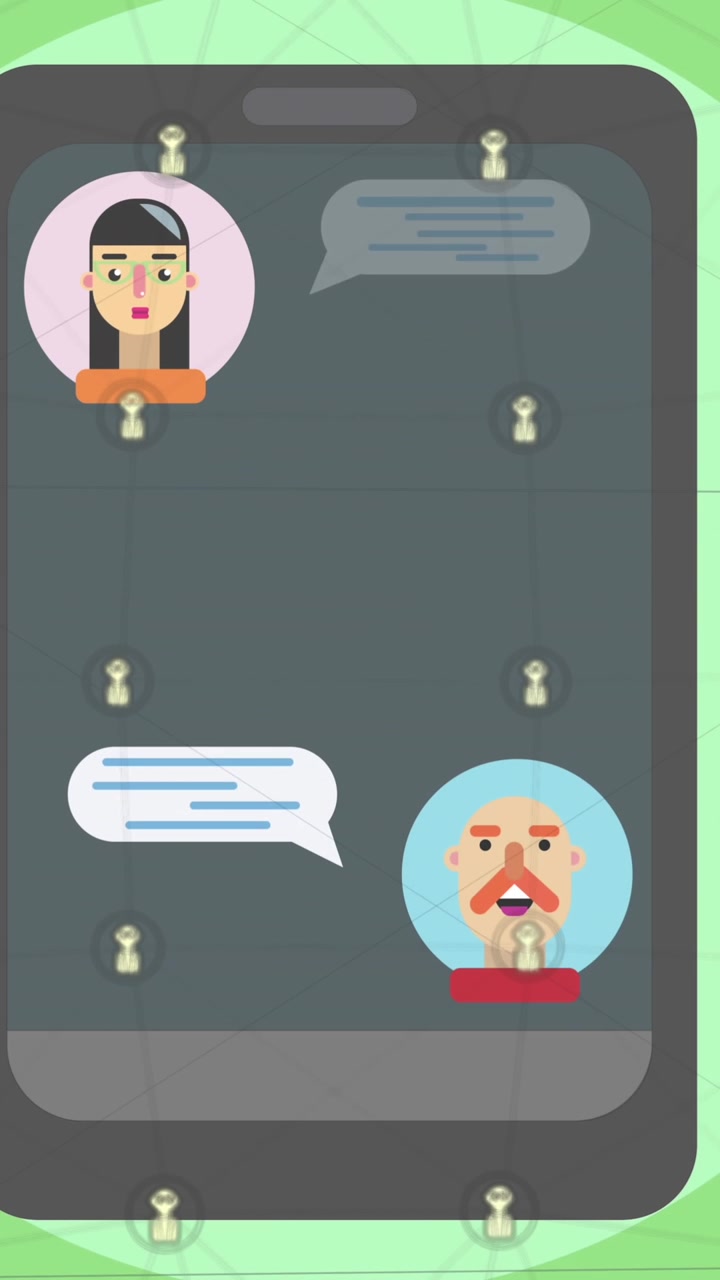 Animazione di chat su smartphone e rete AI