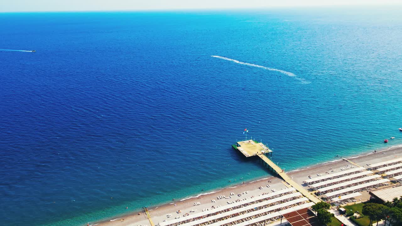 Aerial 4K drone footage of Kiriş- Kemer , and mountains &ndash; filmed in a vibrant summer time