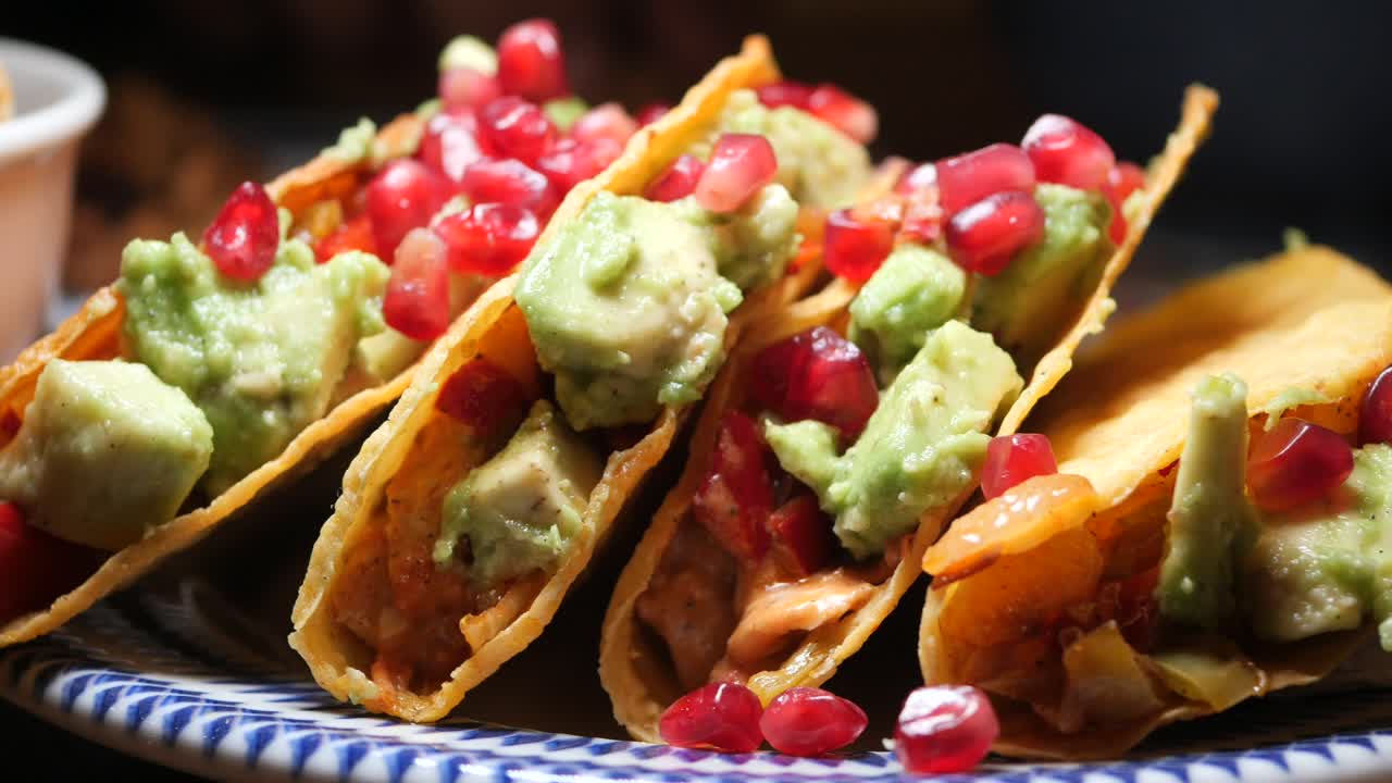 Delicious Avocado Tacos with Pomegranate