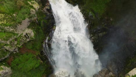 foamy stream of fervenza do toxa waterfalls in quintas, pontevedra, spain