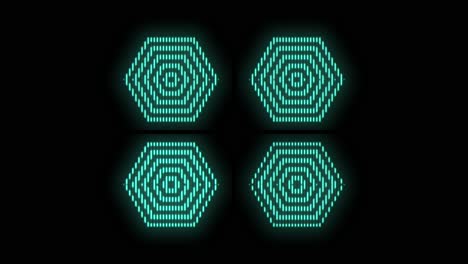 patrón de hexágonos con luz led verde neón pulsante 11