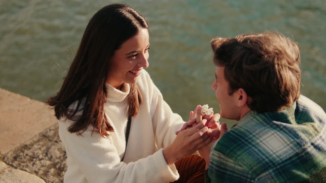 Romantic Couple near the River in Seville