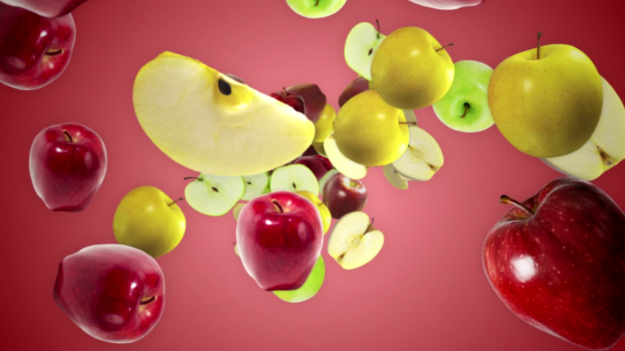 Falling APPLES  Animation, Background, Loop, with Alpha Channel