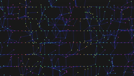 patrones de constelación coloridos de líneas y puntos en un fondo negro