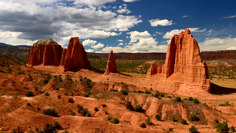 timelapse of spectacular sandstone formations along cathedral valley loop tour