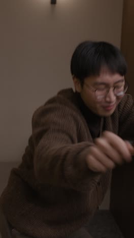 man sitting in a modern interior